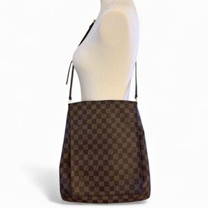 Louis Vuitton Musette Salsa GM Damier Ebene Crossbody Bag with Red Interior